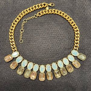 J Crew Iridescent & Champagne Rose Double Brulee-like Necklace
